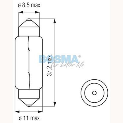 BULB, C5W, 24V, 5W SV8.5, HOMOLOGATSIOON E2, KOMPLEKT 10 tk
