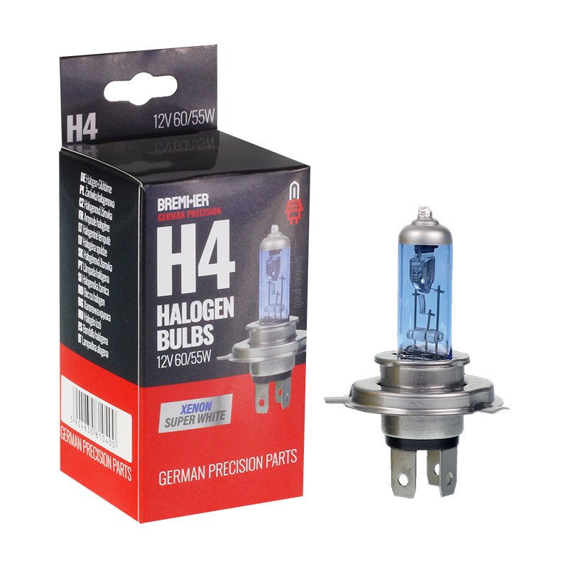 BULB, H4, 12V, 60/55W XENON SUPER valge P43T, HOMOLOGATION, 2JK