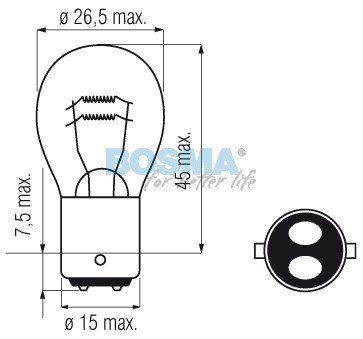 BULB, P21/5W, 24V, 21/5W BAY15D, HOMOLOGATSIOON E2, KOMPLEKT 10 tk