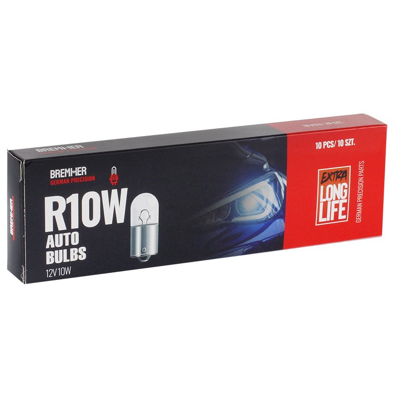BULB, R10W, 12V, 10W BA15S, HOMOLOGATSIOON, 10 KOMPLEKTI tk