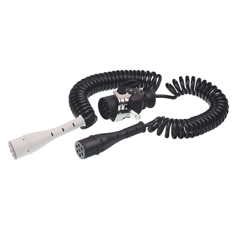 COILED SPIRAL adapter 2x7 (24N+24S) / 15/24V 4.5M, maks. tööpikkus 3.6M, plastik PLUGS