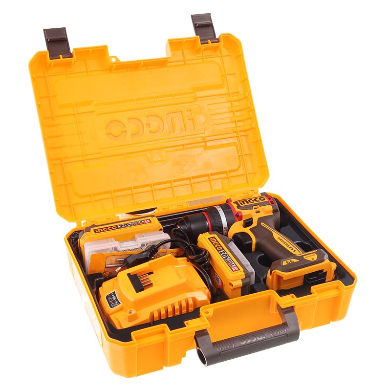 DRILL/SCREWDRIVER 20V, 66NM, 2 BATTERIES 2.0AH, kohver koos ACCESSORIES, juhtmeta