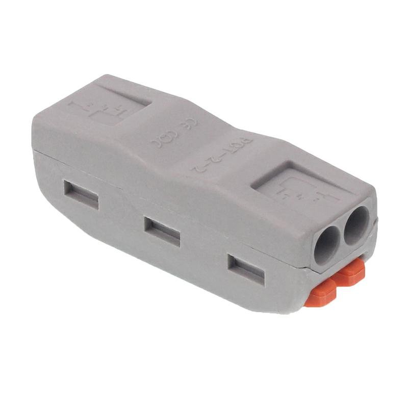 Elektrilised kiirühendused, 2-WAY INLINE, pressitav, maks. juhtme ristlõige 2.5MM2, 10 tk/pakk