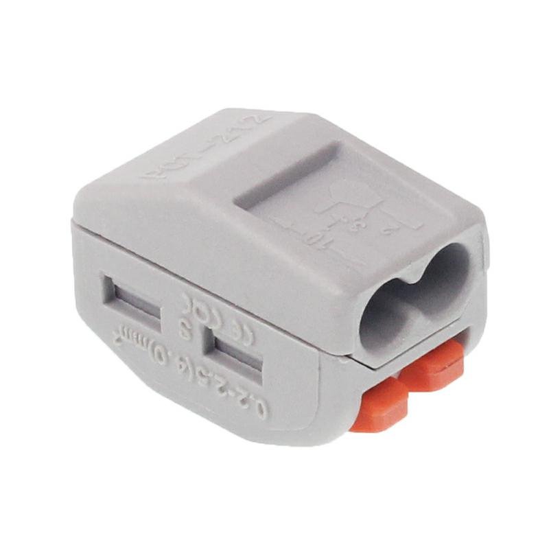 Elektrilised kiirühendused, 2-sõrm, pressitav, maks. juhtme ristlõige 2.5MM2, 10 tk/pakk