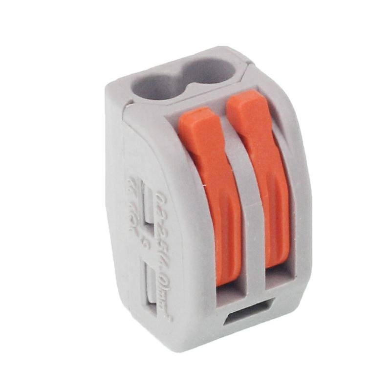 Elektrilised kiirühendused, 2-sõrm, pressitav, maks. juhtme ristlõige 2.5MM2, 10 tk/pakk