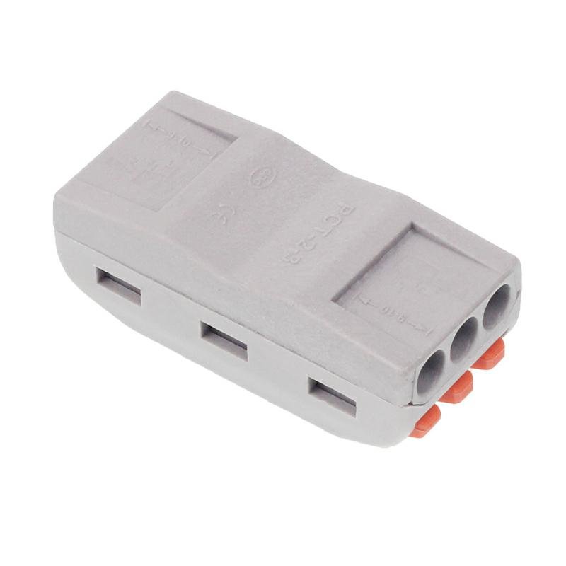 Elektrilised kiirühendused, 3-WAY INLINE, pressitav, maks. juhtme ristlõige 2.5MM2, 10 tk/pakk