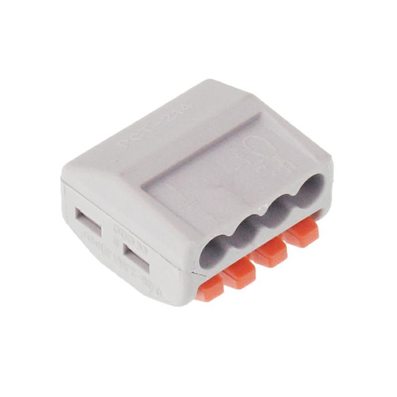 Elektrilised kiirühendused, 4-sõrm, pressitav, maks. juhtme ristlõige 2.5MM2, 10 tk/pakk
