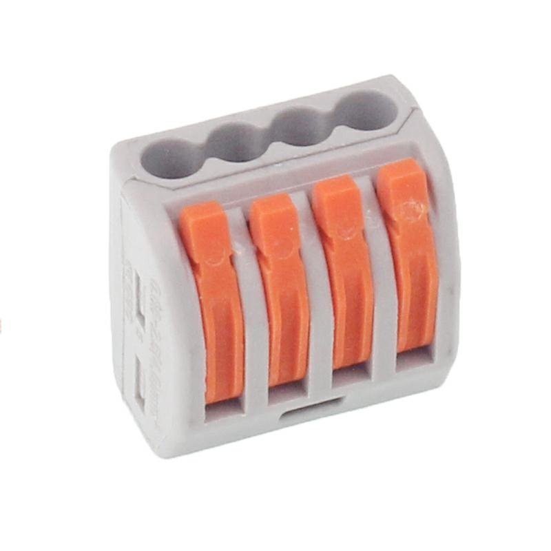 Elektrilised kiirühendused, 4-sõrm, pressitav, maks. juhtme ristlõige 2.5MM2, 10 tk/pakk