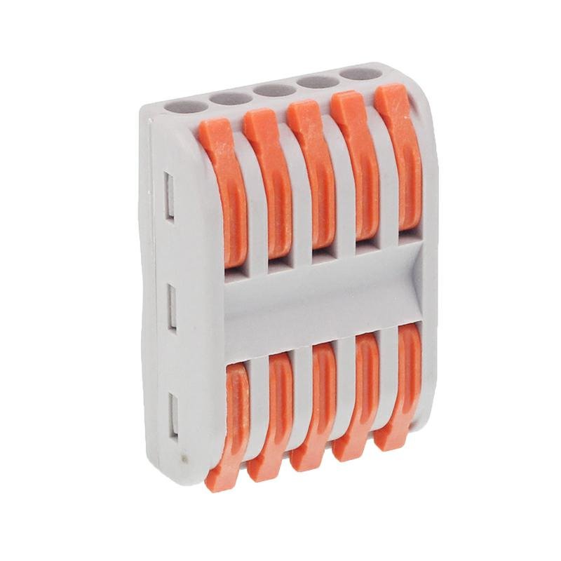 Elektrilised kiirühendused, 5-WAY INLINE, pressitav, maks. juhtme ristlõige 2.5MM2, 10 tk/pakk