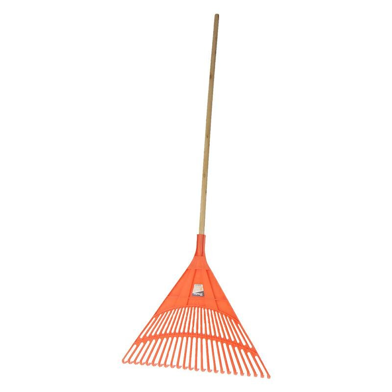 FAN RAKE, plastik, 24 hambaga, LACQUERED WOODEN HANDLE