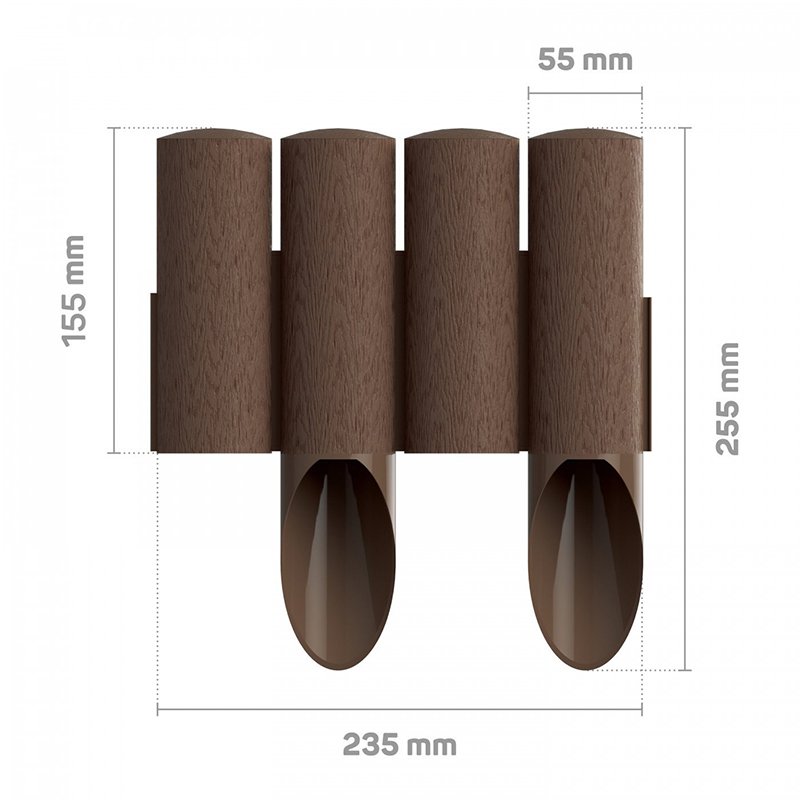 GARDEN PALISADE 4 STANDARD BROWN - 15,5x230cm