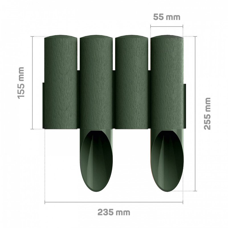GARDEN PALISADE 4 STANDARD GREEN - 15,5x230cm