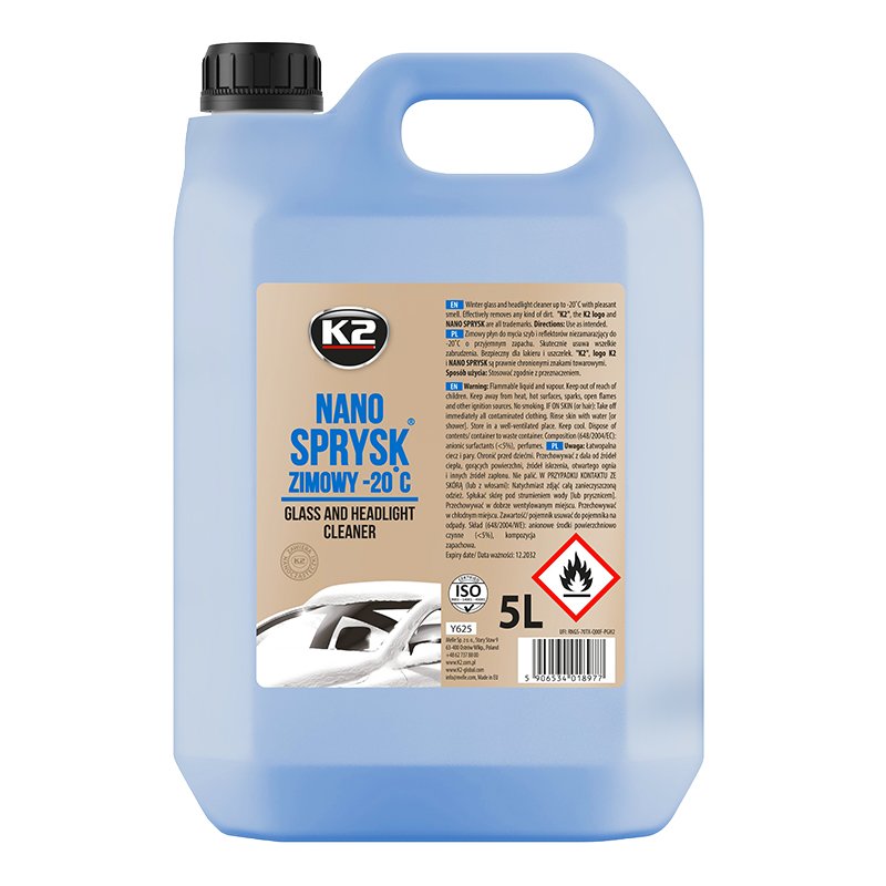 GLASS AND HEADLIGHT CLEANER K2 - 5L -20°C - LÕHNASTATUD