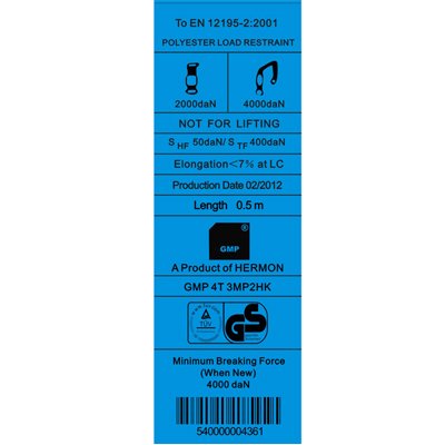 KOORMARIHM 4,0T, 3,0M B=50MM, 2026, EN 12195-2, TUV NORD