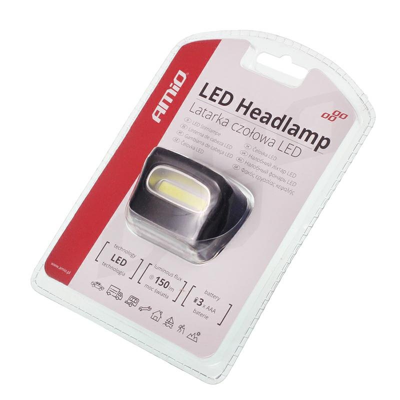 HEADLAMP LED COB 150 LUX, IPX3, REGULEERITAV RIHM