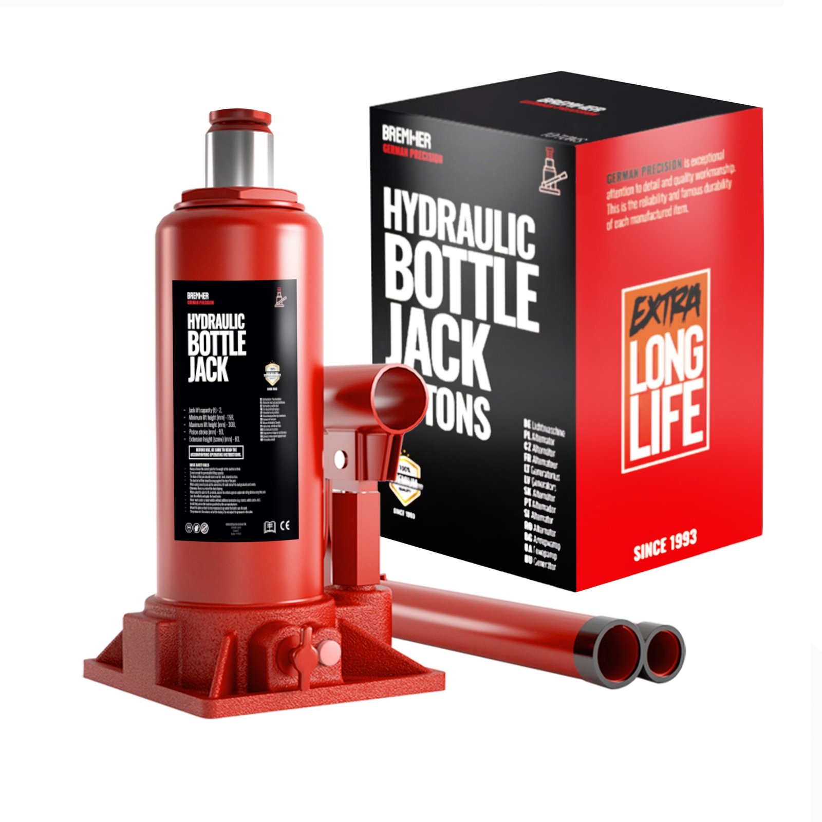 Hüdraulika JACK 15T, 1-PISTON HMIN=225MM, HMAX=430MM