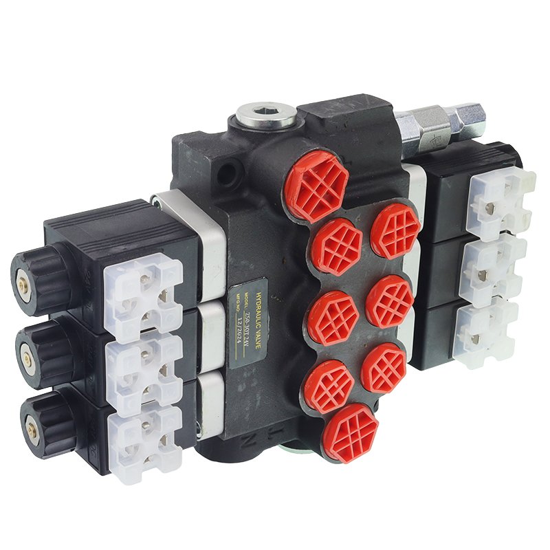 Hüdraulika juhtventiil 3-SECTION Z50, 40L/MIN, ELECTRICALLY OPERATED 24V, elektriline PLUGS INCLUDED