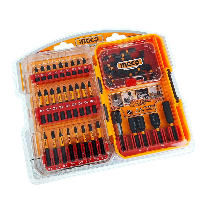 IMPACT DRIVER BIT komplekt, 51PCS, S2, plastikkohver