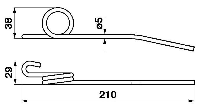 JOHN DEERE rull FINGER STANDARD L=210 mm