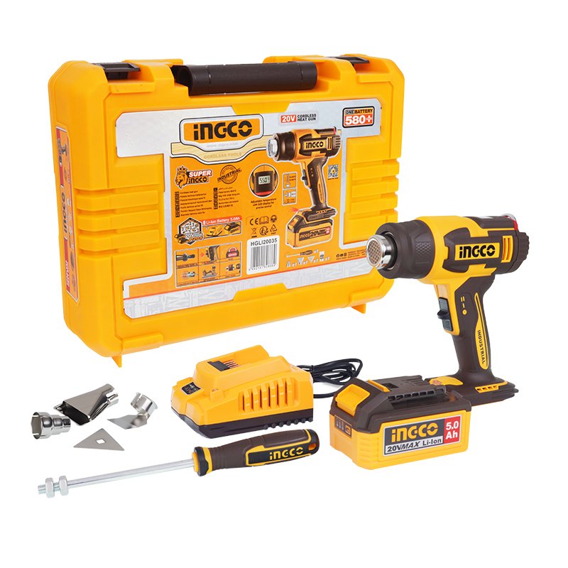 Juhtmeta BLOW TORCH, 20V, 550°C, 5AH aku, IN A kohver