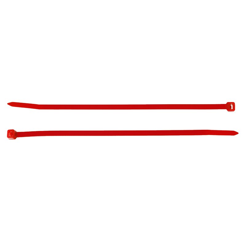 Kaablisidemed, 200x4.8MM, punane plastik, 100 tk/pakk