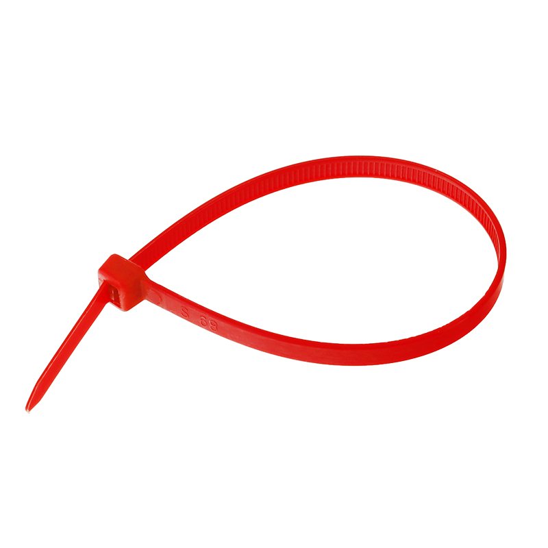 Kaablisidemed, 250x4.8MM, punane plastik, 100 tk/pakk