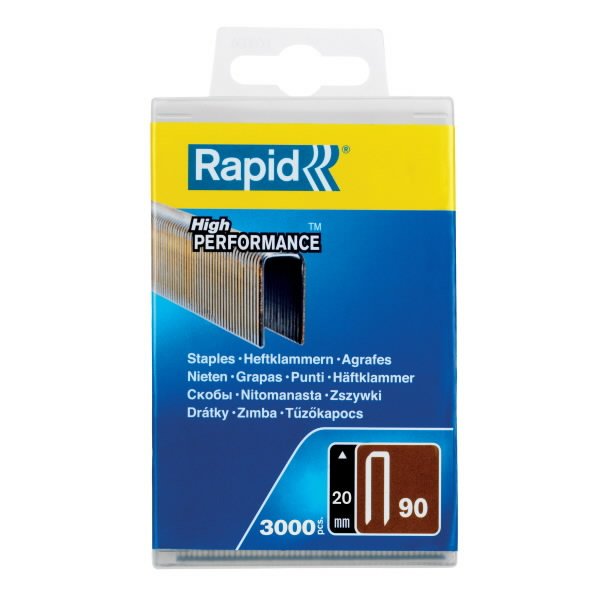 Klambrid 90/20 3000tk, plastkarbis, tsingitud, Rapid