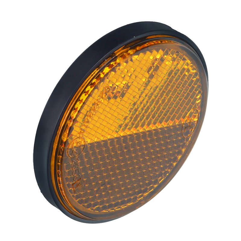 Kollane STICK-ON ROUND REFLECTOR FI 60MM, FRAMED