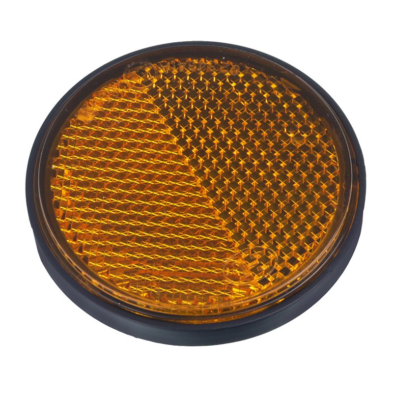 Kollane STICK-ON ROUND REFLECTOR FI 60MM, FRAMED