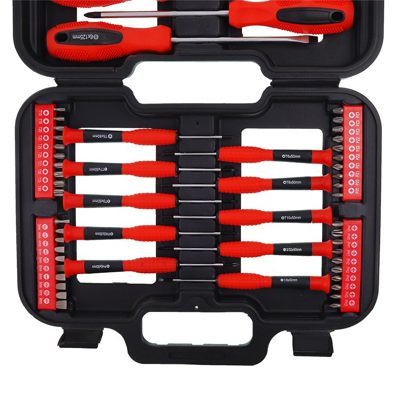 Komplekt OF SCREWDRIVERS, BITS 58 ELEMENTS, plastikkohver