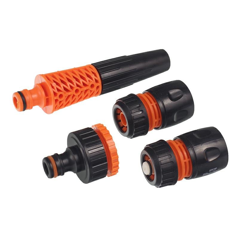 Komplekt STRAIGHT pihustiotsak 1/2 tolli koos COUPLINGS 4-PARTS, must-ORANGE