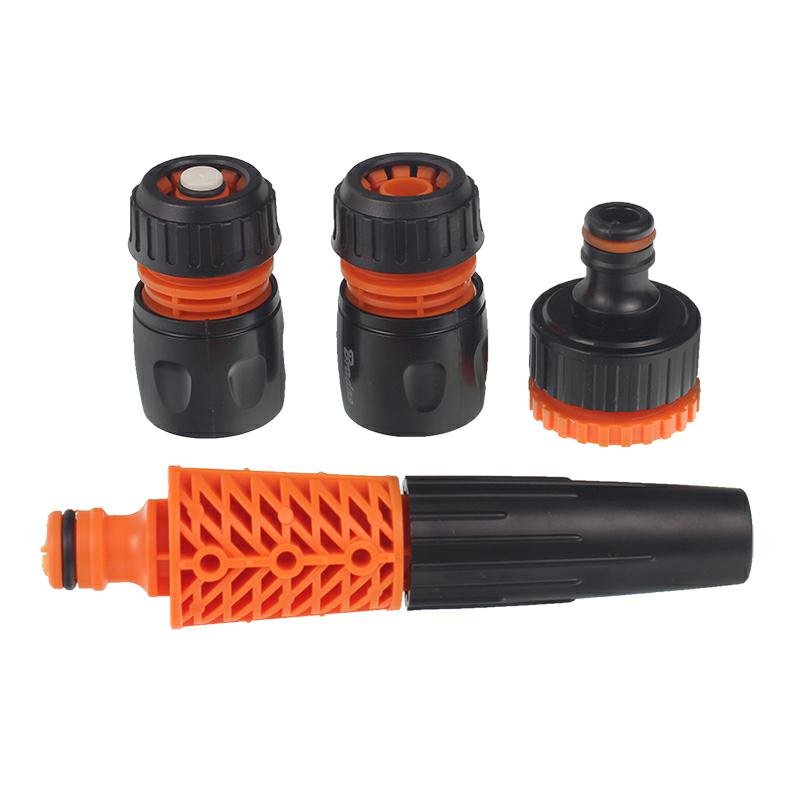 Komplekt STRAIGHT pihustiotsak 1/2 tolli koos COUPLINGS 4-PARTS, must-ORANGE