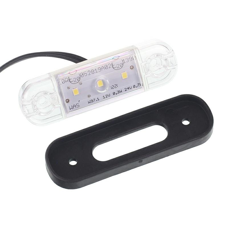 Küljetuli valge DIODE OVAL FLAT 12/24V, 3 DIODE - SCHMITZ, KRONE