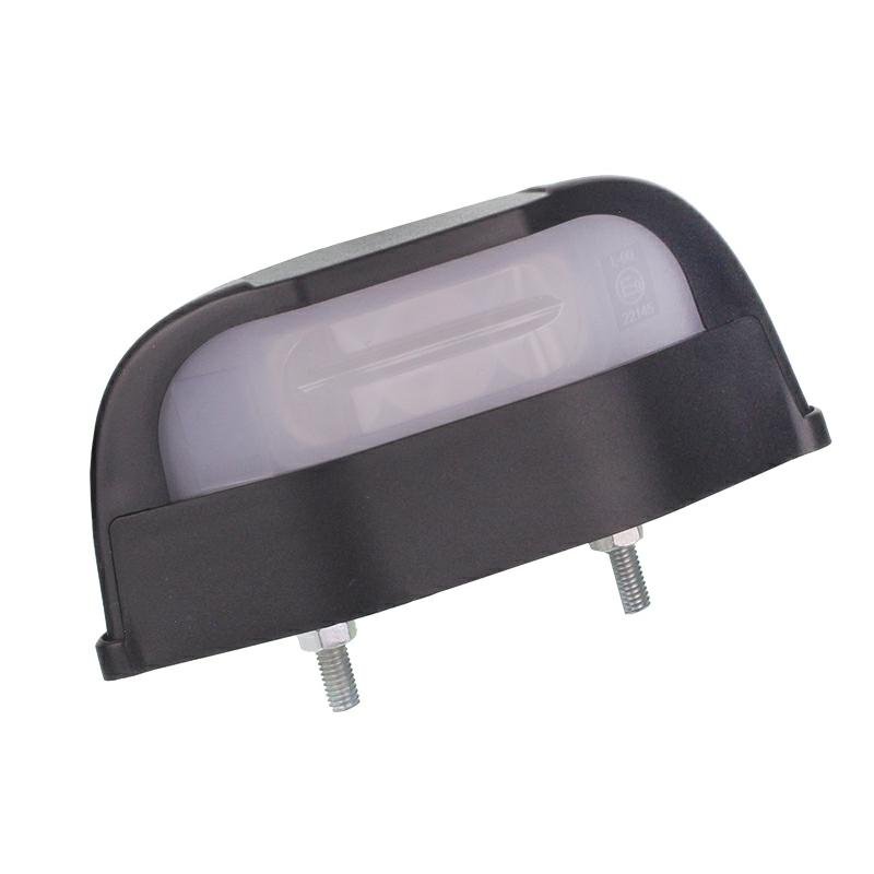 LAMPA OŚWIETLENIA TABLICY REJESTRACYJNEJ DIODOWA, KLOSZ valge, must, BOCZNA,12/30V