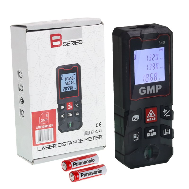 LASER DISTANCE METER, DIGITAL, must/punane, 40M