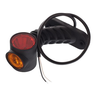 LED-KÜLJE MARKER TULI, VALGE-PUNAKAS-ORANŽ, LÜHIKE, NURGA ALL PIKENDUS, VASAK, 12/24V