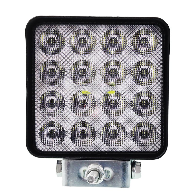 LED-TÖÖLAMP, RISTKÜLIKUKUJULINE, 16 LED-I PAIGALDUSAVADEGA, ÜLEUJUTUSKIIR, 107X107X55 MM, ALUMIINIUMKORPUS, 12-36V
