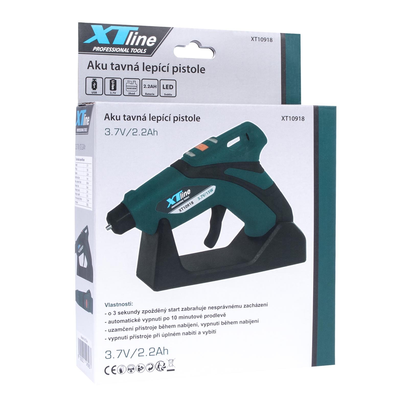 Liimipüstol XTline 15W 3,7V akuga, 7,2mm liimipulgale