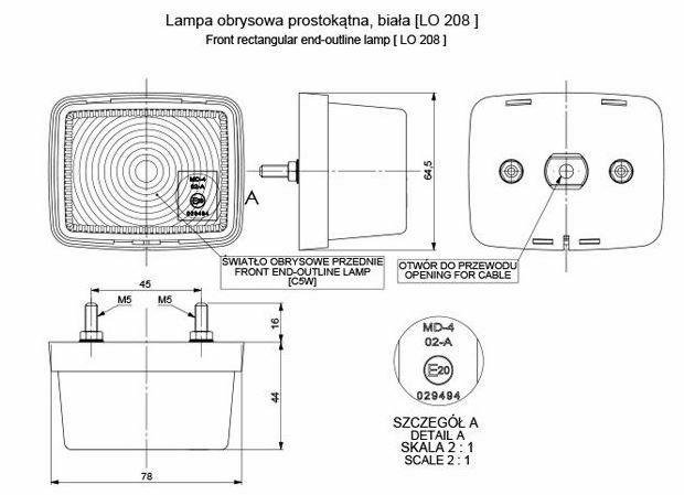 MARKER LIGHT valge 12/24V