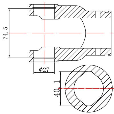 PTO VÕLLI KAHVEL FI 27X74.5-40.1 DOUBLE-KÜHMUS SEKTSIOON 40.1