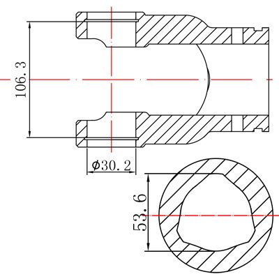 PTO VÕLLI KAHVEL FI 30.2X106 -53.6 KOLME-KÜNGALINE SEKTSIOON 53.6