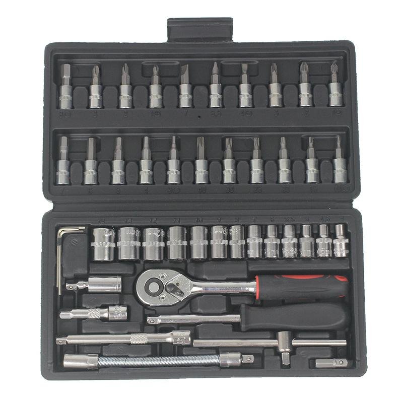 Pesa WRENCH komplekt, 46-PIECE, 1/4, plastikkohver, plastik CLIPS
