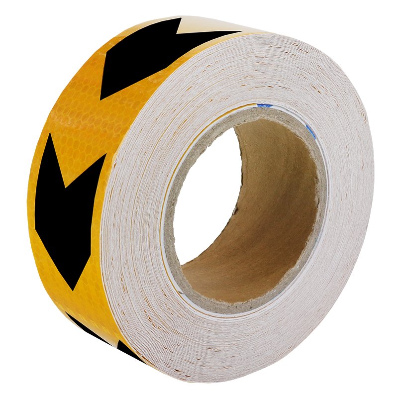 REFLECTIVE ARROW TAPE 25M kollane-must