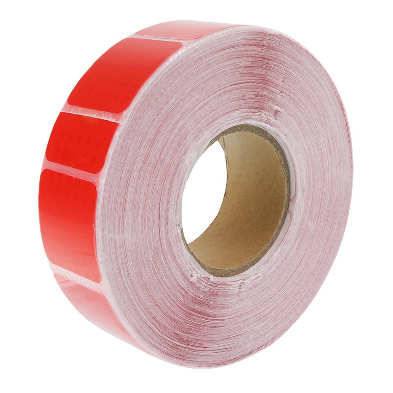 REFLECTIVE TAPE, 50M rull, punane, 1ST GENERATION, BROKEN OUTLINE