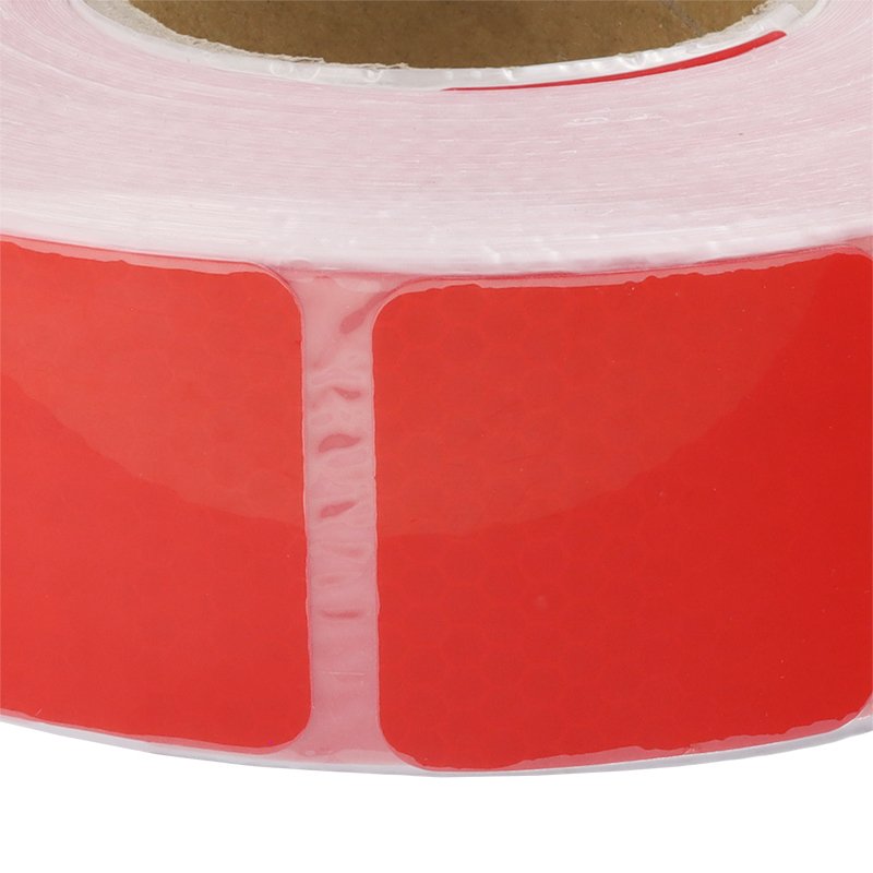 REFLECTIVE TAPE, 50M rull, punane, 1ST GENERATION, BROKEN OUTLINE