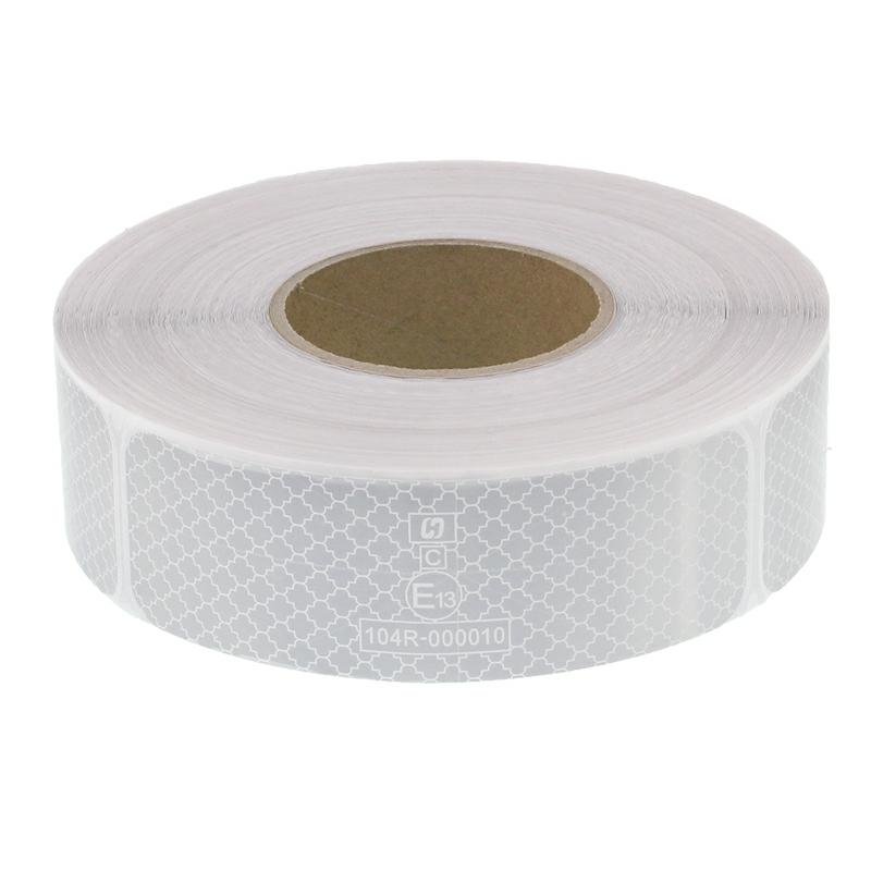 REFLECTIVE TAPE, 50M rull, valge, 3RD GENERATION, BROKEN OUTLINE