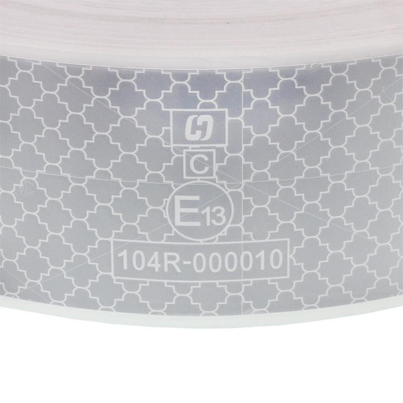 REFLECTIVE TAPE, 50M rull, valge, 3RD GENERATION, BROKEN OUTLINE
