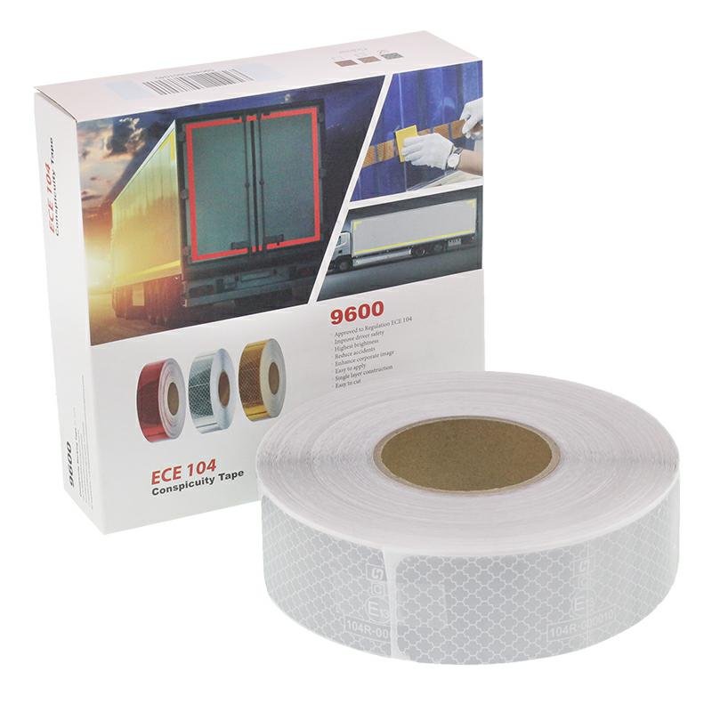 REFLECTIVE TAPE, 50M rull, valge, 3RD GENERATION, BROKEN OUTLINE