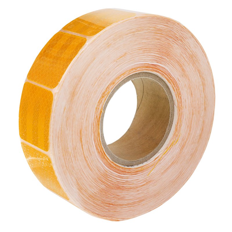 REFLECTIVE TAPE IN ROLL 50M kollane, 3RD GENERATION, DASHED, CONTOURED