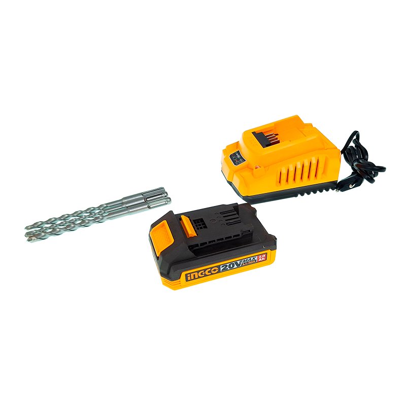 ROTARY HAMMER, harjavaba, 20V, 1.5J, 2AH aku, kohver, juhtmeta